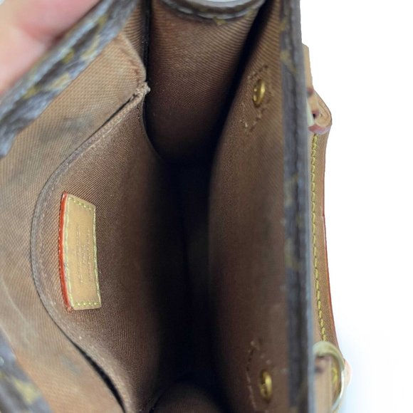 LOUIS VUITTON - LV Monogram Petit Sac Plat - Brown Canvas Top Handle w/ Strap - Picture 9 of 12